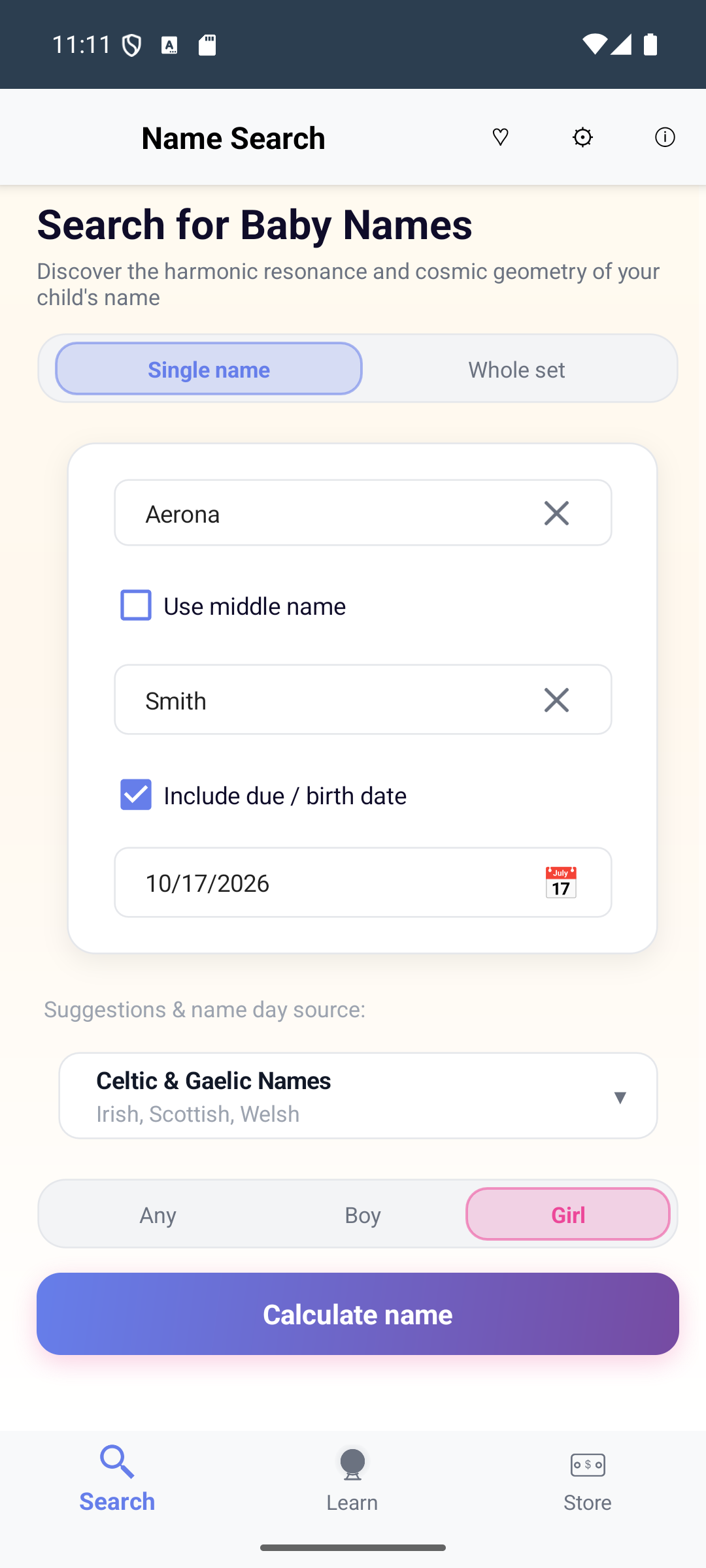 NumeroBaby app screenshot