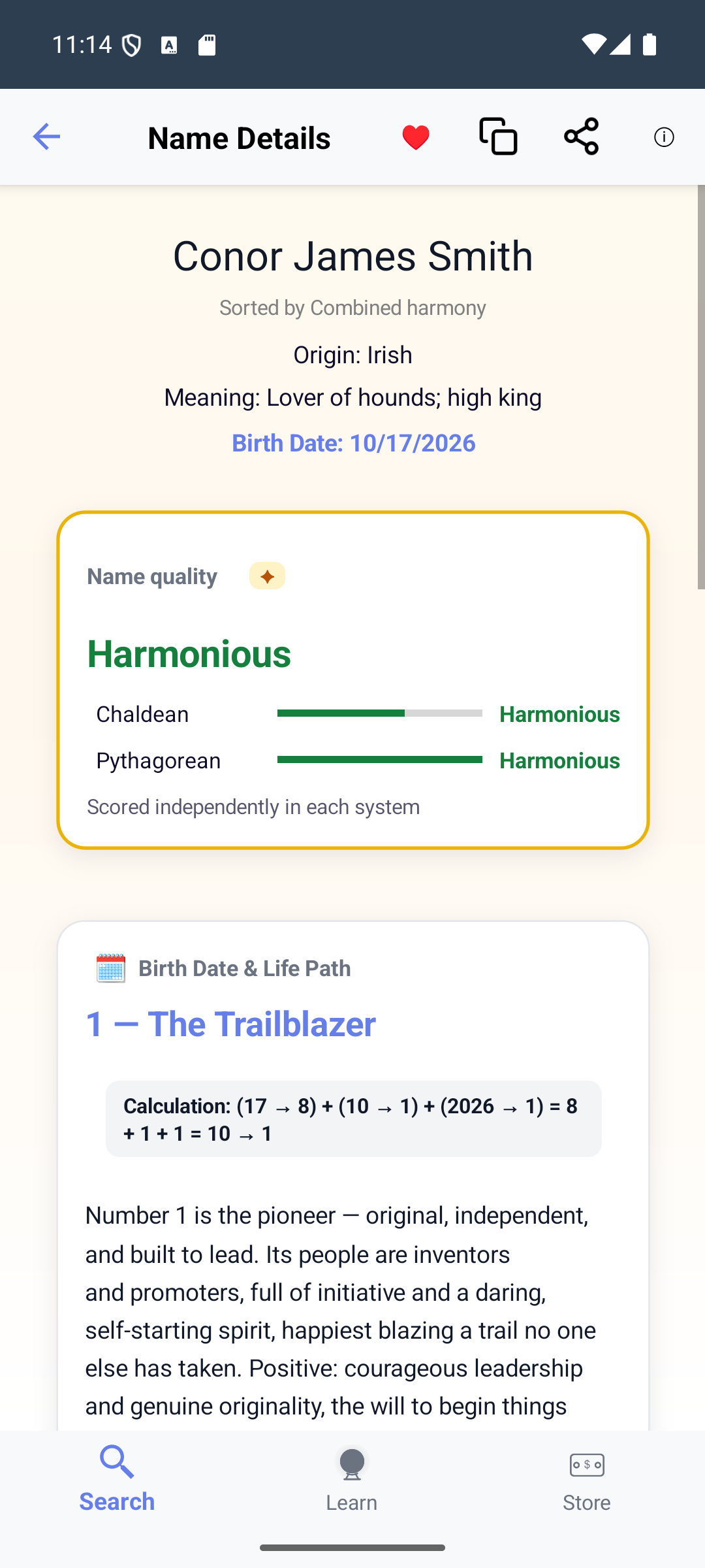 NumeroBaby app screenshot