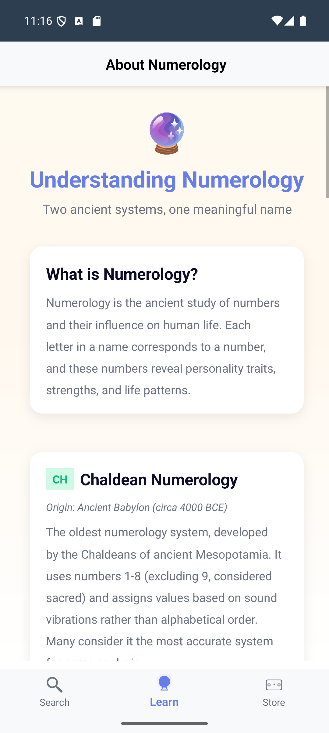 NumeroBaby app screenshot